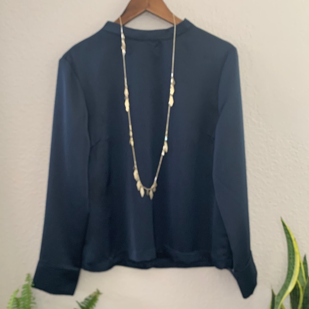 H&M Navy elegant long sleeve top